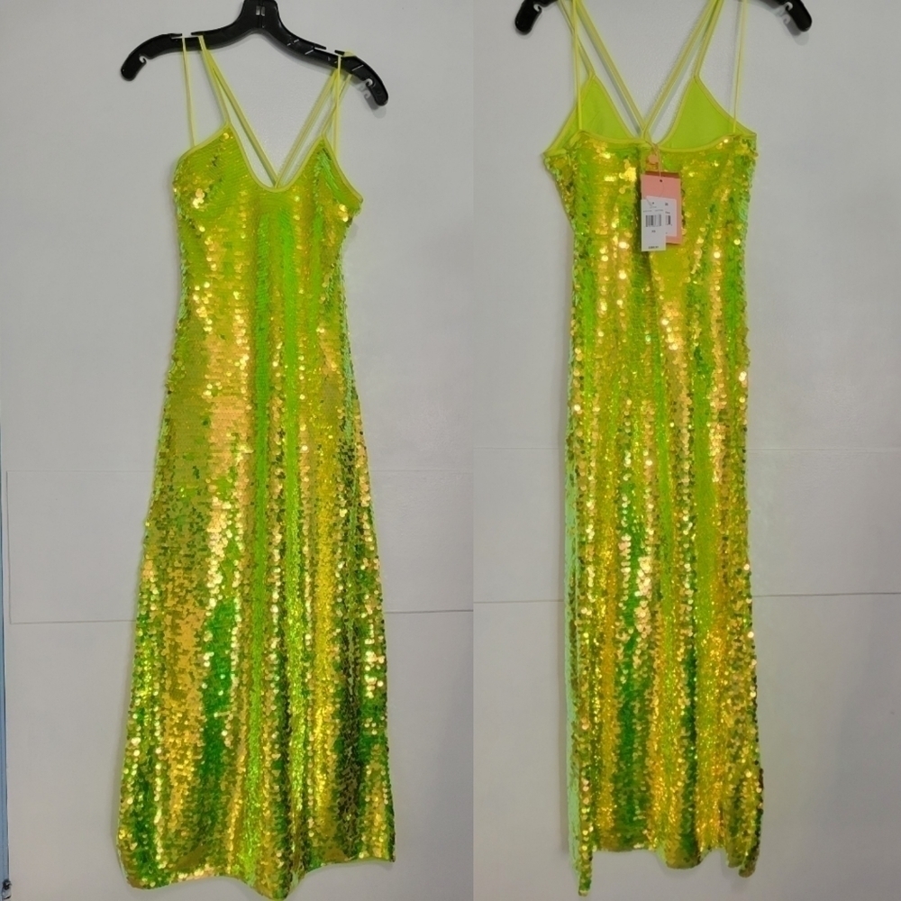 Cult Gaia Lily Sequin Maxi Dress in Green Size XS NWT - Picture 5 of 11